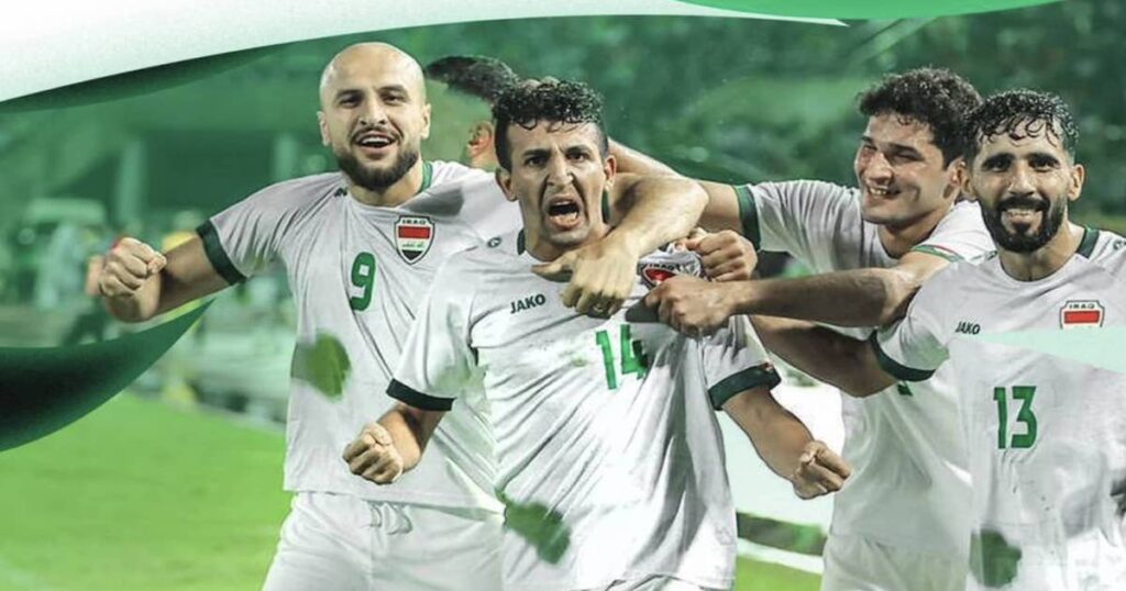 احتفال المنتخب العراقي لكرة القدم