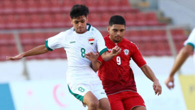 صورة من مباراة العراق ولبنان في بطولة غرب آسيا للناشئين