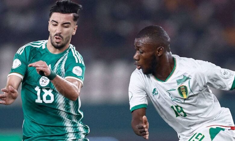 لقطة من مباراة الجزائر وموريتانيا يوم 23 يناير 2024
