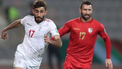 صورة من مباراة منتخب سوريا أمام إيران
