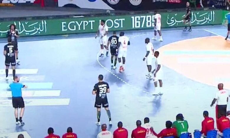 صورة من مباراة مصر وأنغولا في ربع نهائي كأس إفريقيا لكرة اليد