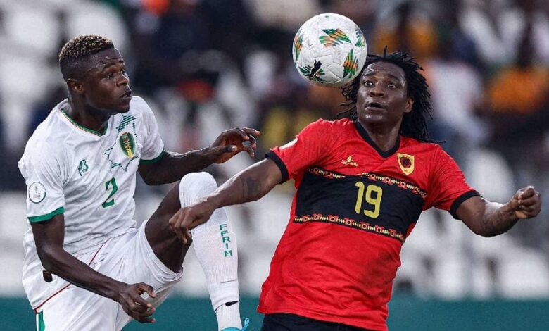 صورة من مباراة موريتانيا وأنغولا 20-1-2024