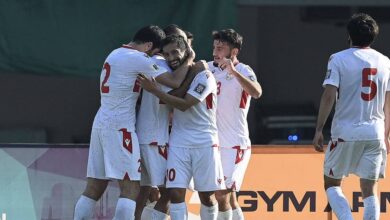 احتفال لاعبو منتخب طاجيكستان في تصفيات كأس العالم 2026