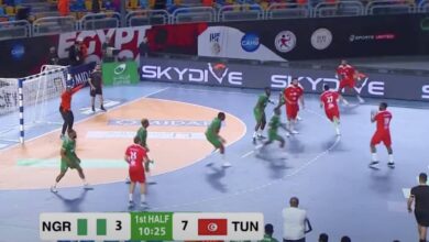 مباراة منتخب تونس ونيجيريا في كرة اليد ببطولة كأس إفريقيا 2024