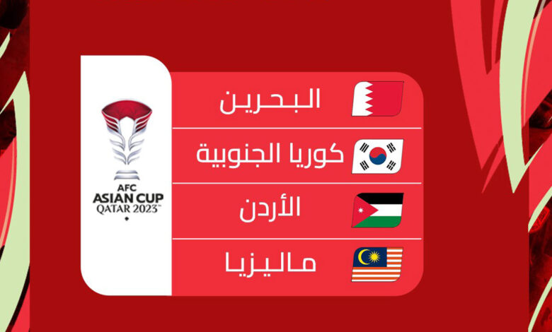 جدول ترتيب مجموعة البحرين في كأس آسيا