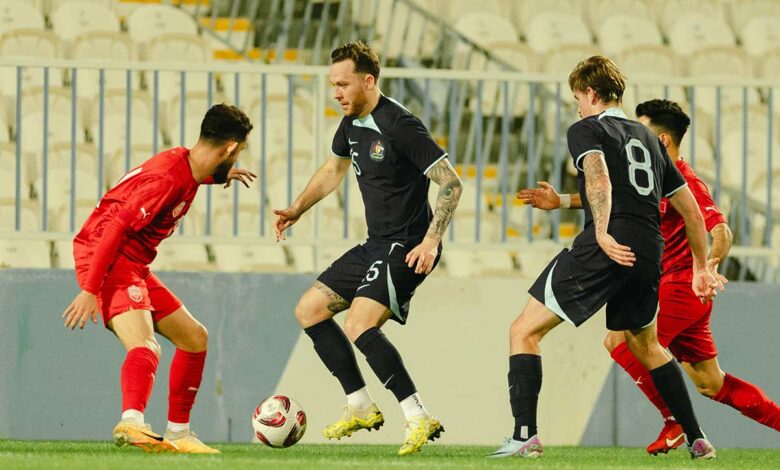 صورة من مباراة البحرين الودية ضد أستراليا