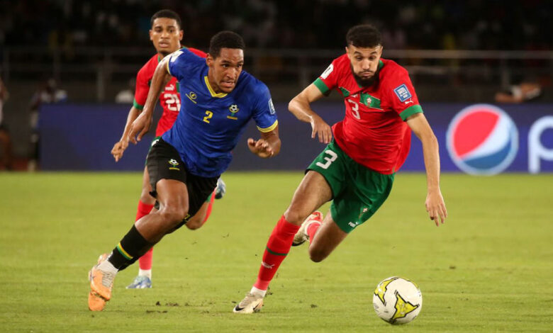 صورة من مباراة سابقة بين المغرب وتنزانيا