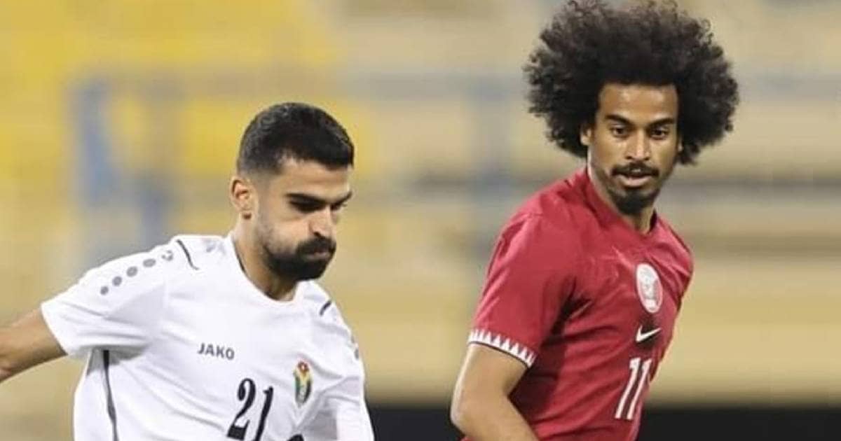 صورة من مباراة قطر والاردن