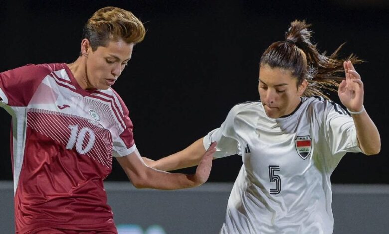 صورة من مباراة سيدات فلسطين والعراق