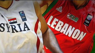 صورة لقميص منتخبي لبنان وسوريا لكرة السلة