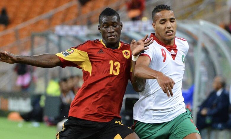 يوسف العربي في مباراة المغرب وأنغولا