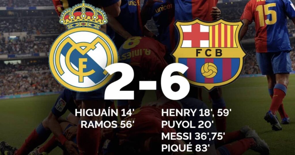 فوز برشلونة في البرنابيو على ريال مدريد بنتيجة 6-2