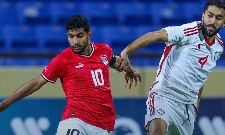 إبراهيم عادل ومظهر يتألقان مع مصر أمام الإمارات في غرب آسيا تحت 23 سنة