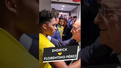 فيديو.. شاهد فلورنتينو بيريز ماذا قال لـ "إندريك" بعد مباراة البرازيل واسبانيا