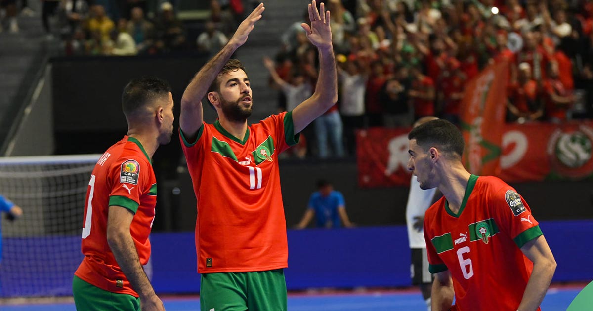 المغرب يصعد إلى نهائي كأس إفريقيا للصالات للمرة الثالثة توالياً المغرب يصعد إلى نهائي كأس إفريقيا للصالات للمرة الثالثة توالياً